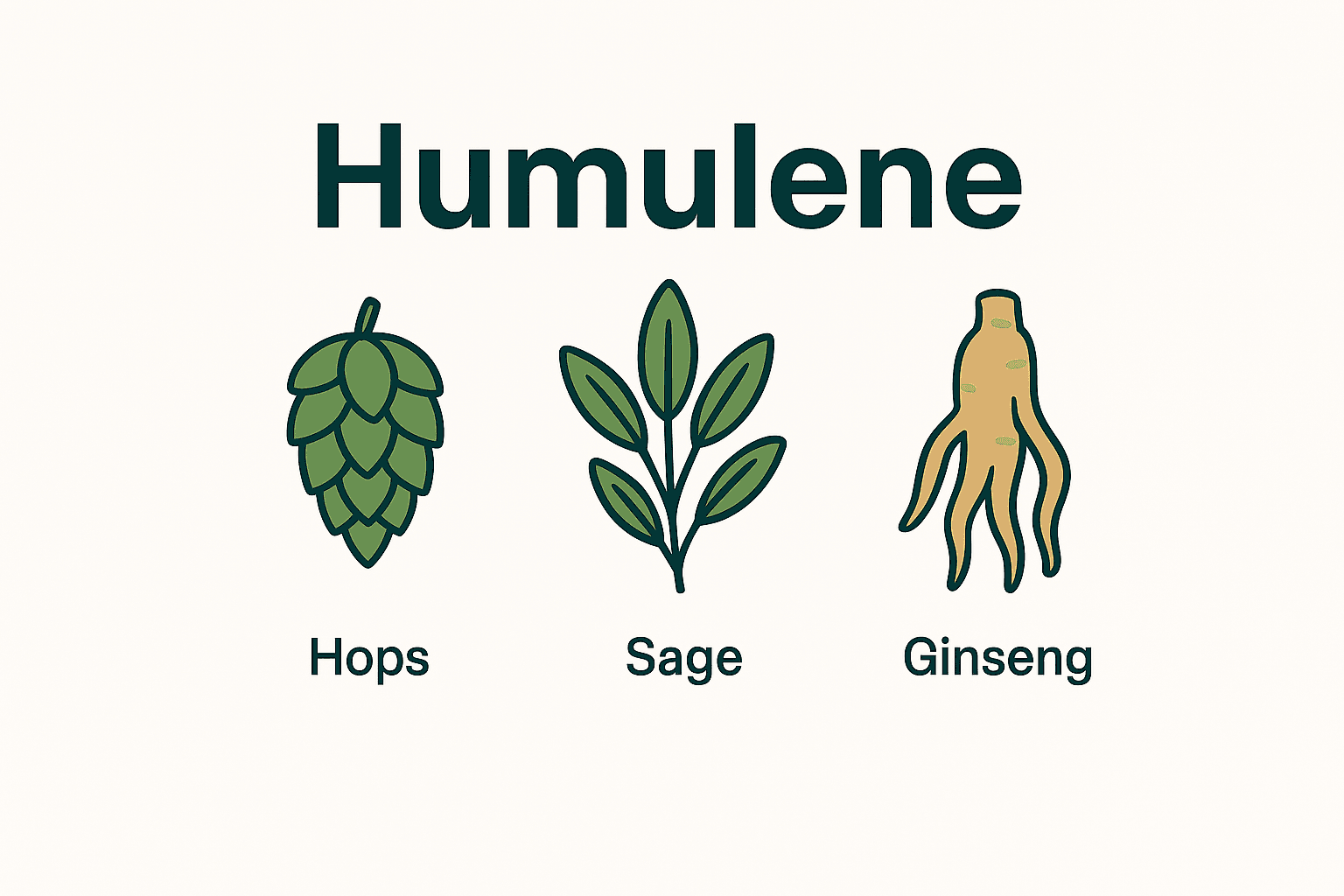 Humulene terpene aromatics illustration