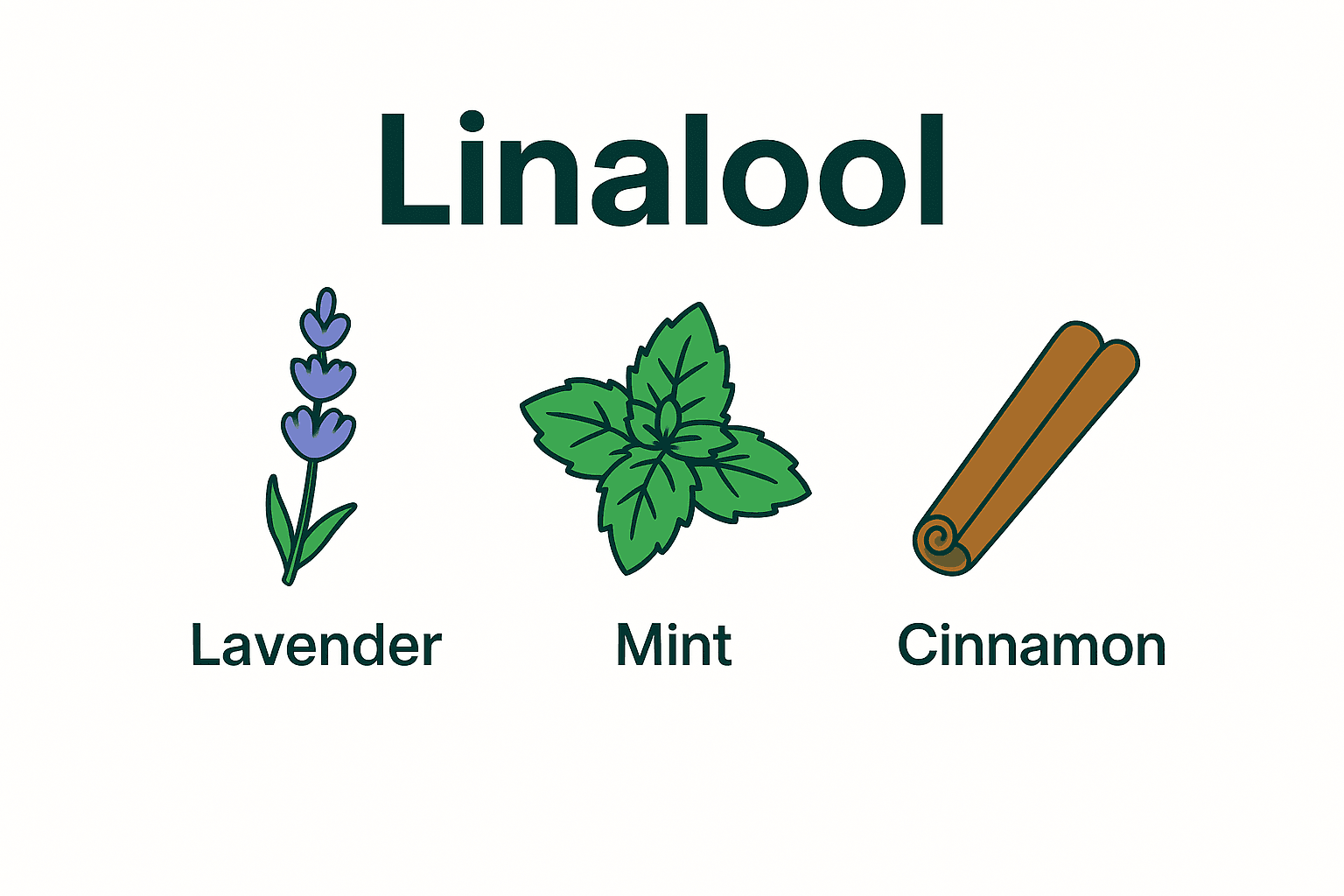 Linalool terpene aromatics illustration