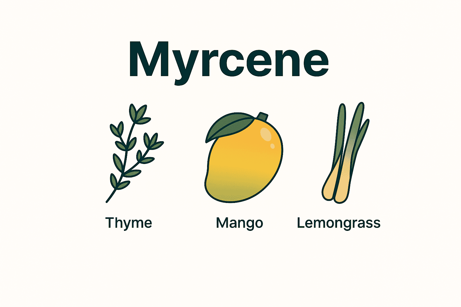 Myrcene terpene aromatics illustration
