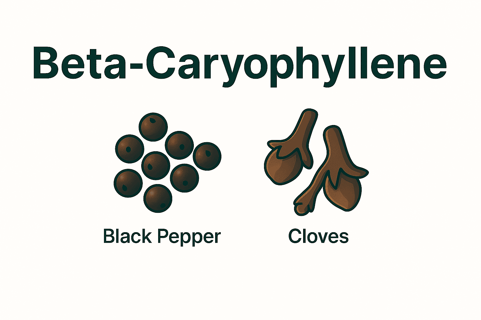 Caryophyllene terpene aromatics illustration